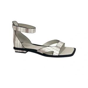 Franco Sarto Elisa Snake Print Ankle Strap Sandals Beige Grey Women’s 10